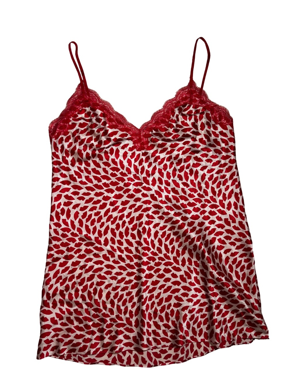 Red Lace-Trim Slip Cami Top - Women